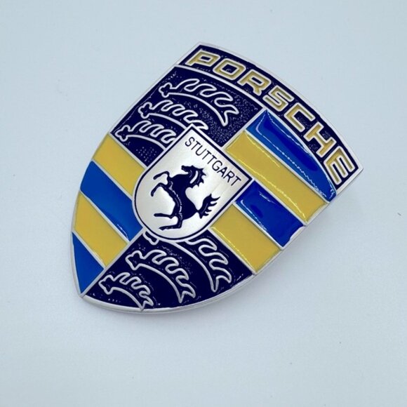 NWT PORSCHE custom livery hood crest blue yellow livery custom - Picture 2 of 4